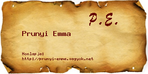 Prunyi Emma névjegykártya